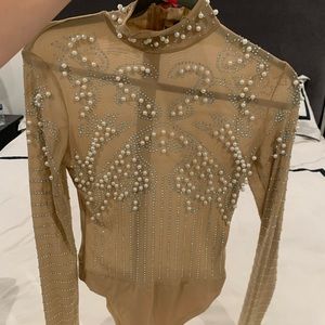 Cover me in pearls & diamonds body suit
